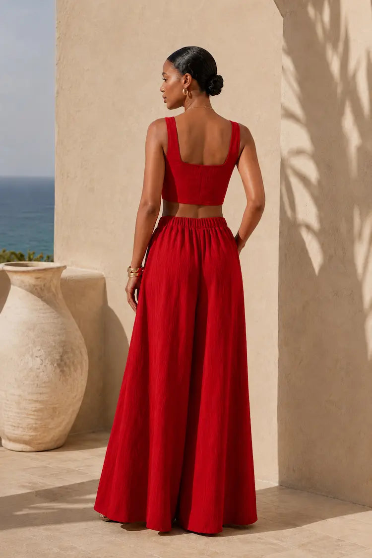 Structured Wide-Leg Set