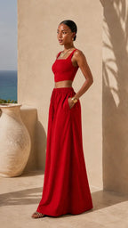 Structured Wide-Leg Set